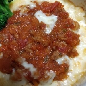 ご飯の変わりに豆腐で！ミートドリア